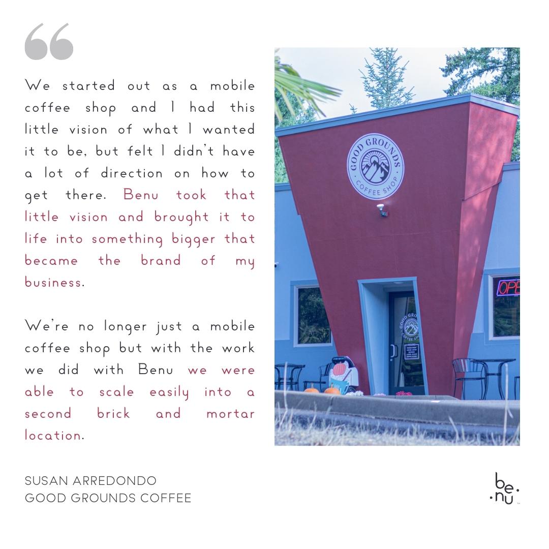benu creations coaching client review good grounds coffee